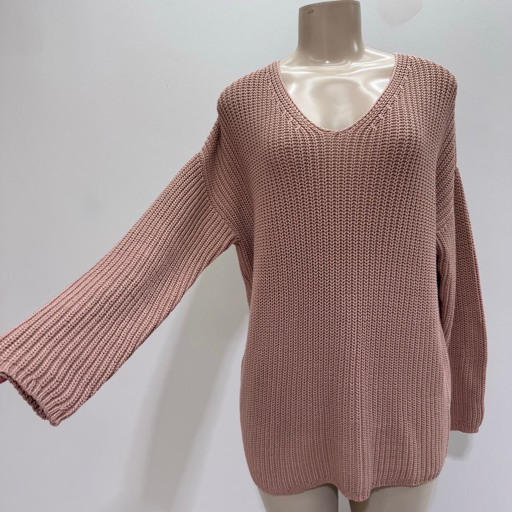 NEW Jenni Kayne Cable Knit Sweater Slouchy sz S Neutral Old Money Quiet Luxury